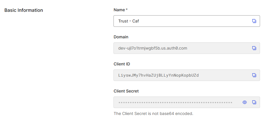 Auth0 - Credenciais do Cliente