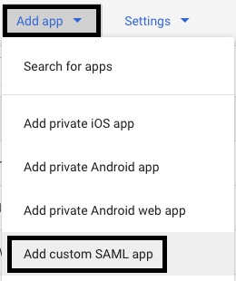 Google - Adicionar app SAML personalizado