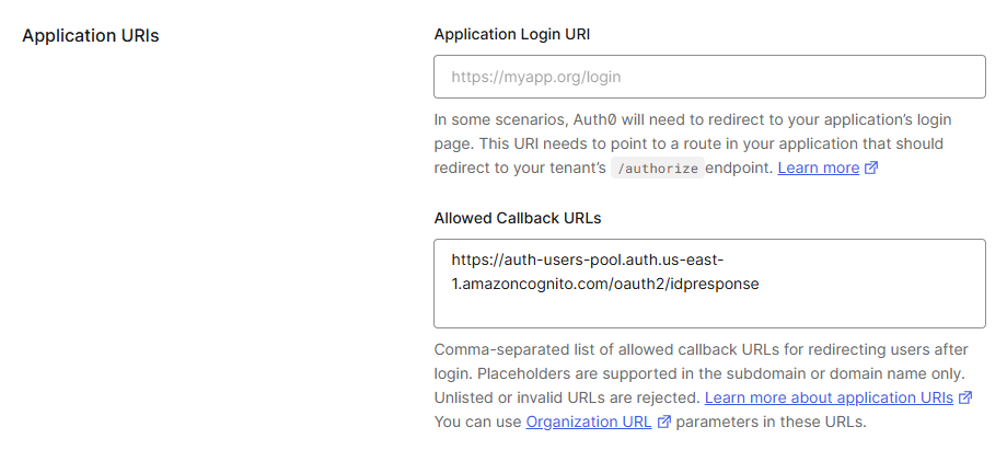 Auth0 - Configurações do Aplicativo