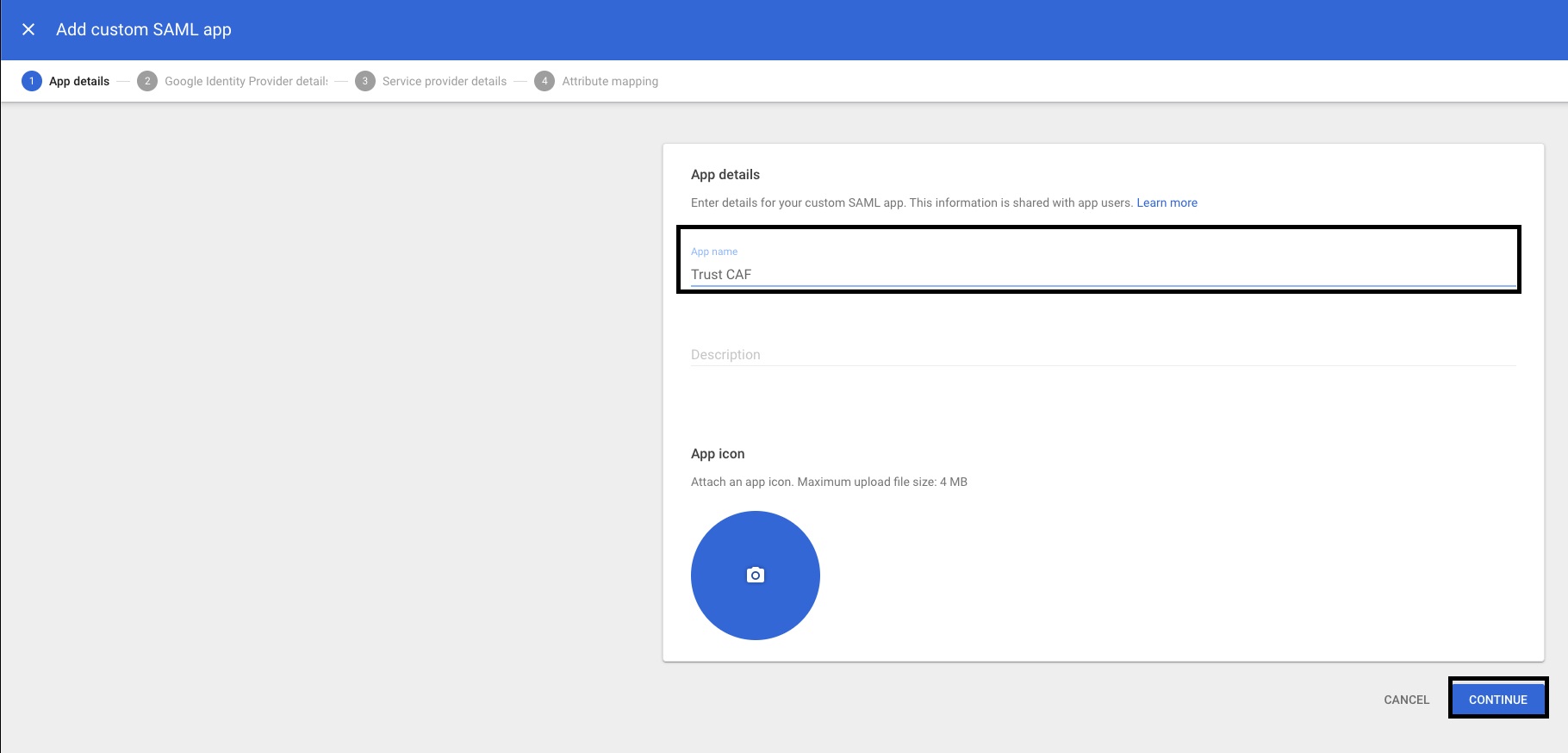 Google - Detalhes do app